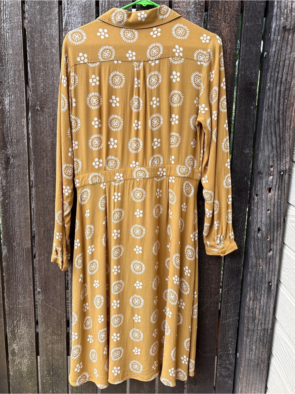 Boden Longsleeve Floral Full Button Down Shirt Dress in Mustard Sz 8 Regular - Picture 2 of 13